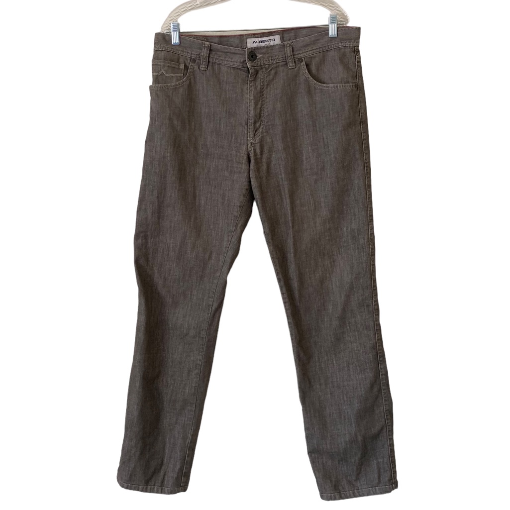 Alberto Jeans Men’s 36x36 Tan Stone Light Denim Modern Fit Mid Rise Straight Leg